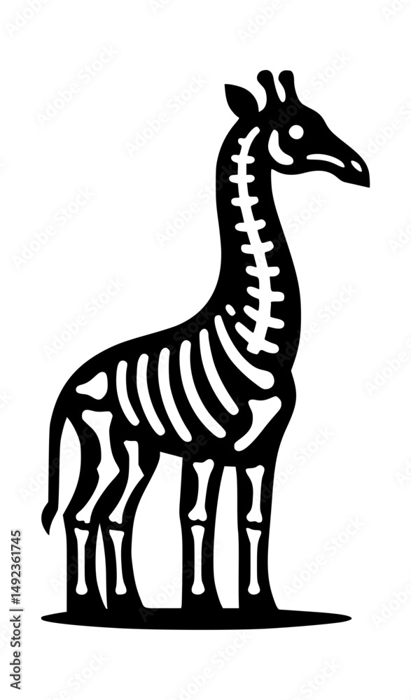 Fototapeta premium Giraffe Skeleton Illustration Vector Design