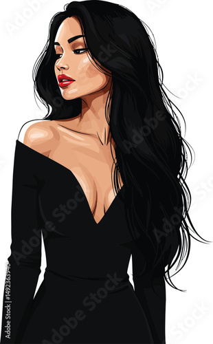 vector illustration of young woman
