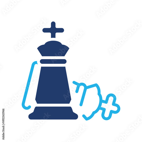 Checkmate king down colored icon vector design good for web or mobile app