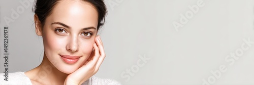 Happy Young Woman in Studio Beauty Pose is a professional-grade stock image suitable for editorial use, social storytelling, cultural representation, and marketing visuals.