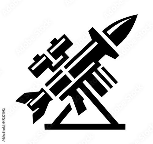 toy rocket launcher weapon  icon logo