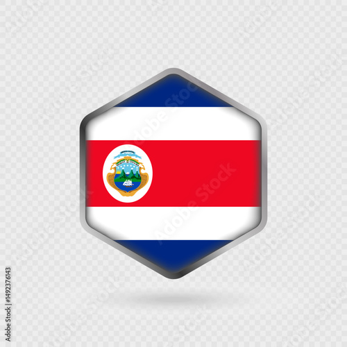 Free Download Costa Rica flag icon in hexagon shape. - GFXLoad