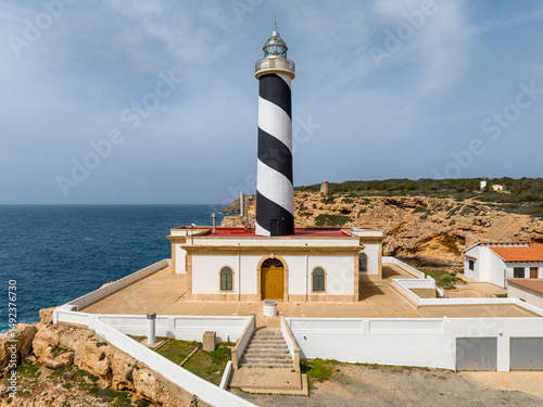 Faro de Cala Figuera en la Bahia de Palma de Mallorca, Islas Baleares