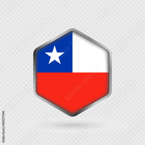 Chile flag icon in hexagon shape. Free Download Chile flag icon in hexagon shape. - GFXLoad