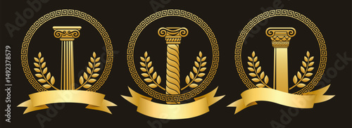 Golden antique column