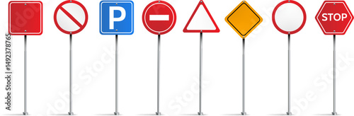Road warning sign set
