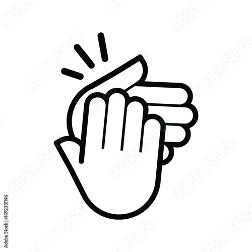 Hands clap symbol. Hand clapping line icons set. Applaud and acclamation emblem or symbol.