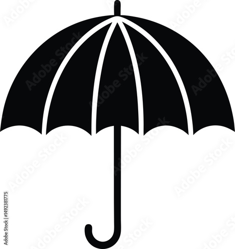 Umbrella icon silhouette vector.