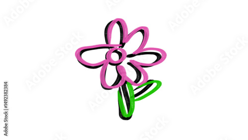 pink flower isolated on white