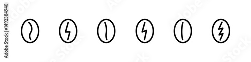 Coffee icon. Coffee bean vector set. Isolated caffeine line design sign. Coffee icon set.