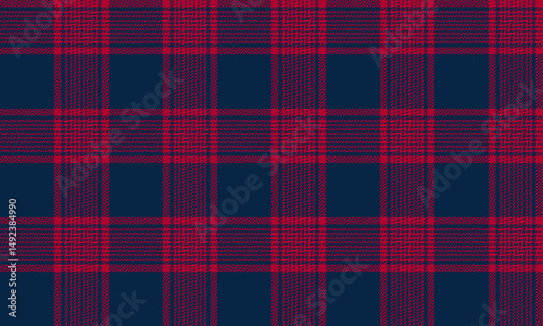 Seamless plaid pattern, red, blue, stands out with its bright and energetic colors. Suitable for designing clothes, skirts and pants, completing a classic and modern style.