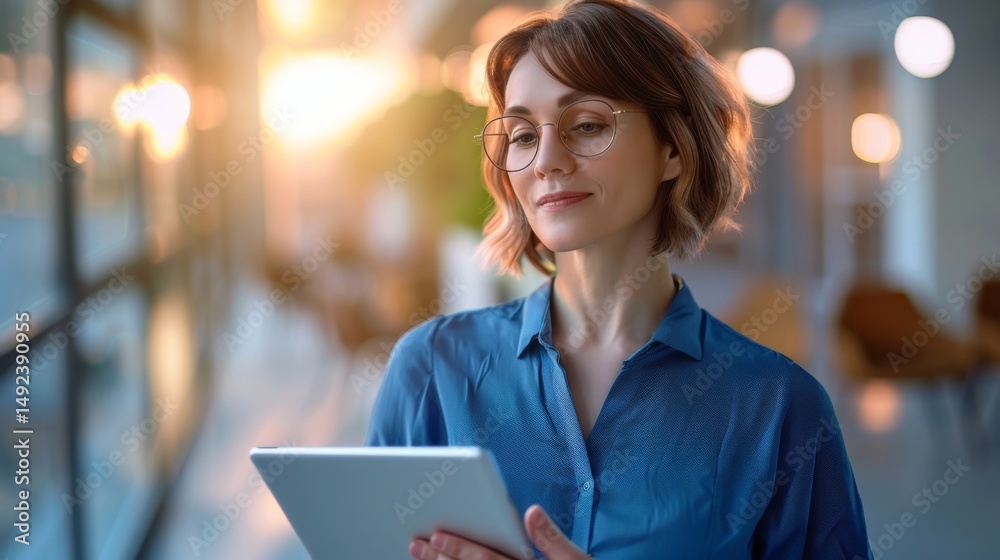 Fototapeta premium Confident Professional with Digital Tablet