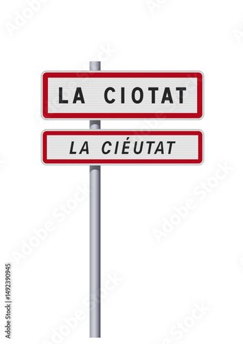 Panneau d'entrée de la ville de La Ciotat (Bouches du Rhône) en vectoriel