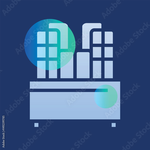 electrolyzer color glassmorphism illustration. Transparency blur elements. Ui layered design. Vector isolated element.