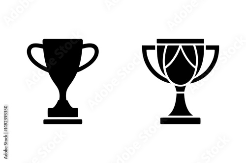 Two black trophies for winner and championship event