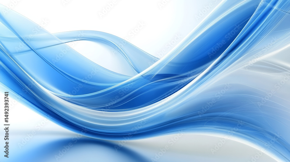 Fototapeta premium Abstract flowing blue and white curves