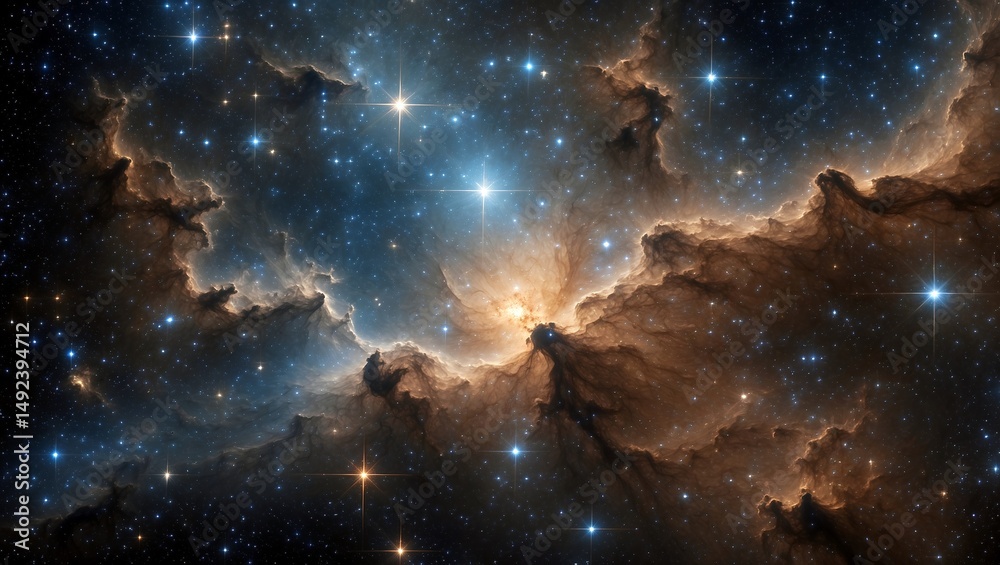Fototapeta premium Cosmic nebula a celestial tapestry of stars