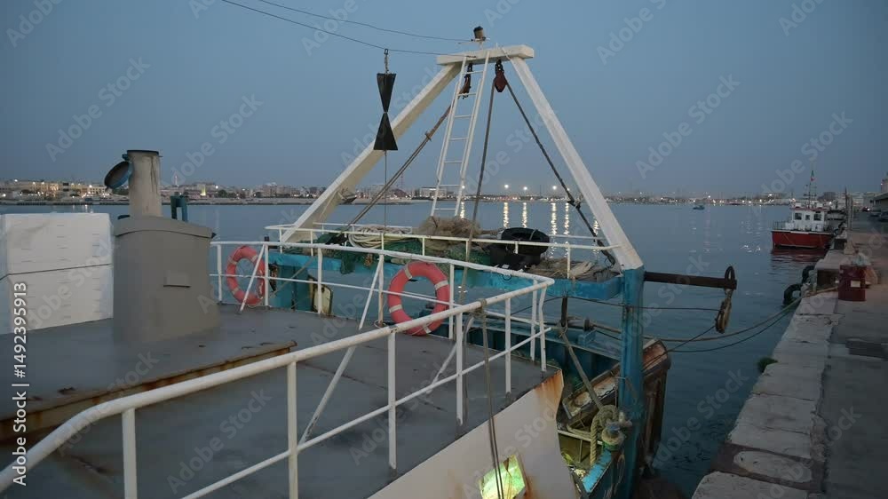 peschereccio ormeggiato nel porto di bari