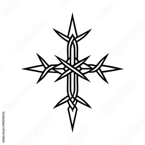 Leviathan Cross Made of Silver Thorns,