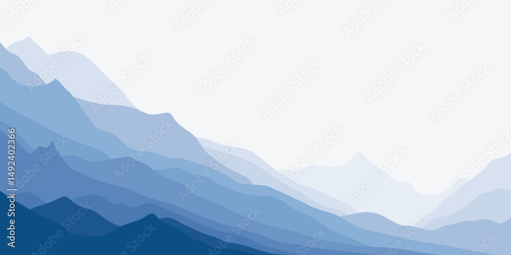Vector illustration of mountains, ridge in the morning haze Vector illustration of mountains, ridge in the morning haze
