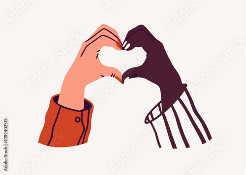 Two Hands Forming Heart Shape, Diversity, Unity