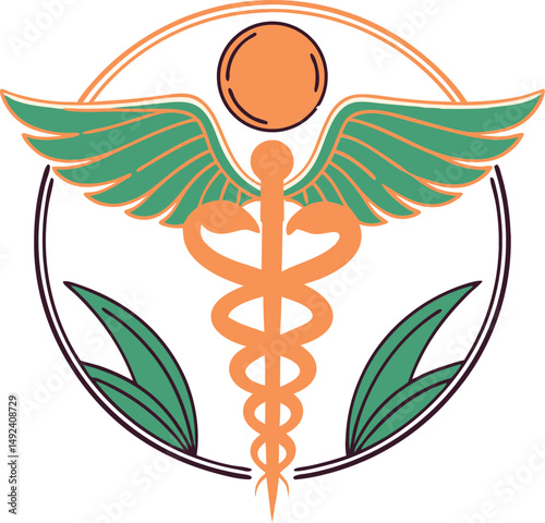 Caduceus Medical Symbol Vector Illustration 
