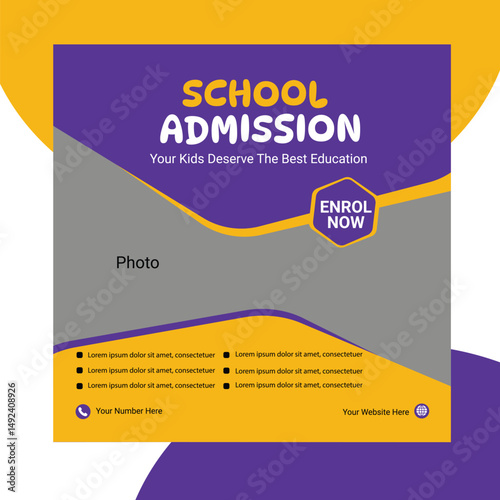 school admission social media post design