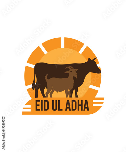  Eid ul Adha Mubarak Logo Vector Template, Eid ul Adha Logo with  Animals, 