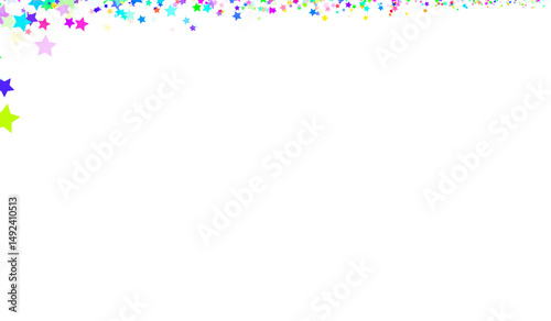 Bright Multicolor Star Line PNG - Vibrant Neon Decorative Strip with Transparent Background