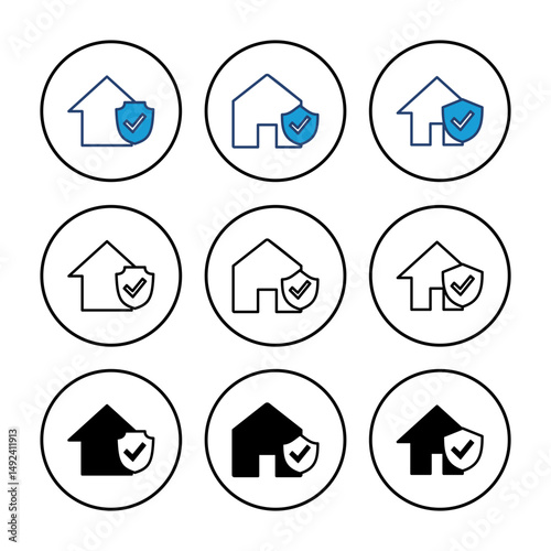 house insurance icon vector. house protection icon.