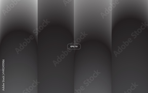 Black and white abstract background made of geometric shapes. Gradient style. Trendy vector illustration.