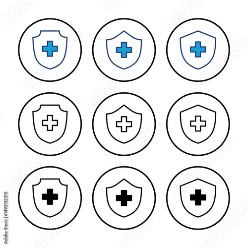Health insurance icon vector. Insurance health document icon