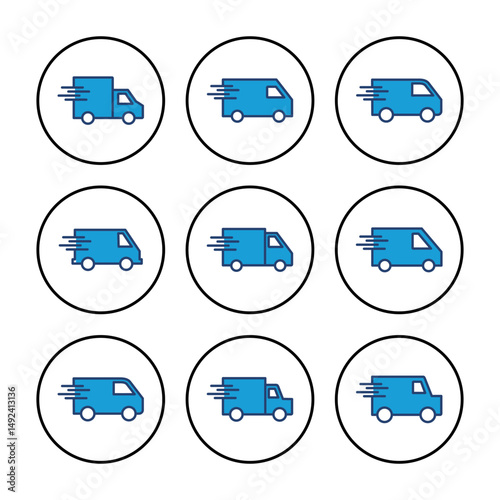 Fast shipping delivery truck icon vector. Delivery truck icon. fast delivery icon