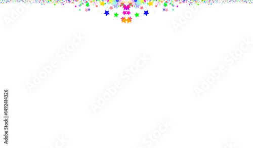 Bright Multicolor Star Line PNG - Vibrant Neon Decorative Strip with Transparent Background