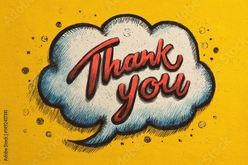 Thank You Speech Bubble Illustration