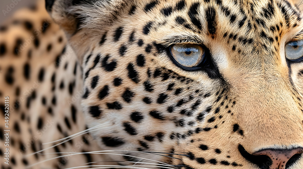 Fototapeta premium of a leopard’s eye with sharp focus