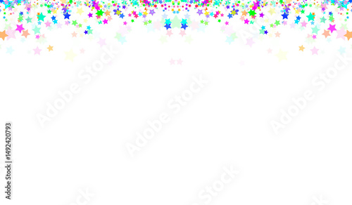 Bright Multicolor Star Line PNG - Vibrant Neon Decorative Strip with Transparent Background