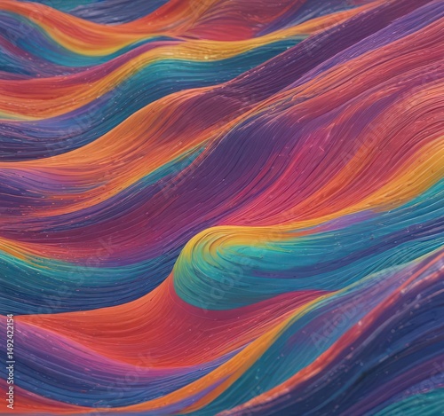 Abstract colorful wave texture; dynamic, sinuous lines , artwork, abstract, bold
