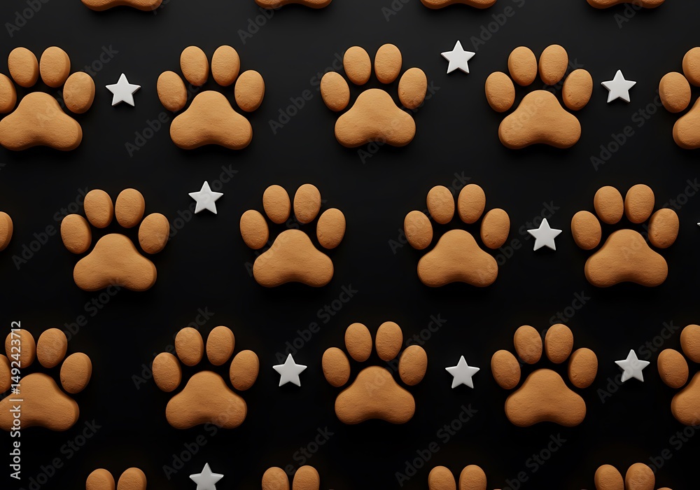Fototapeta premium Midnight Pawprints