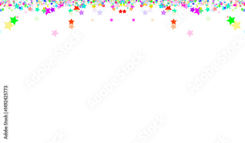 Bright Multicolor Star Line PNG - Vibrant Neon Decorative Strip with Transparent Background