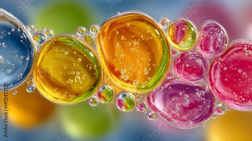 Abstract Colorful Oil Bubbles: A Kaleidoscope of Vivid Hues