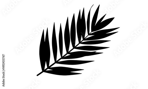 The barred leaf symbol icon with black silhouette concept displays natural details in a minimalist style, suitable for environmental themes, herbal or organic designs that are elegant and clean.