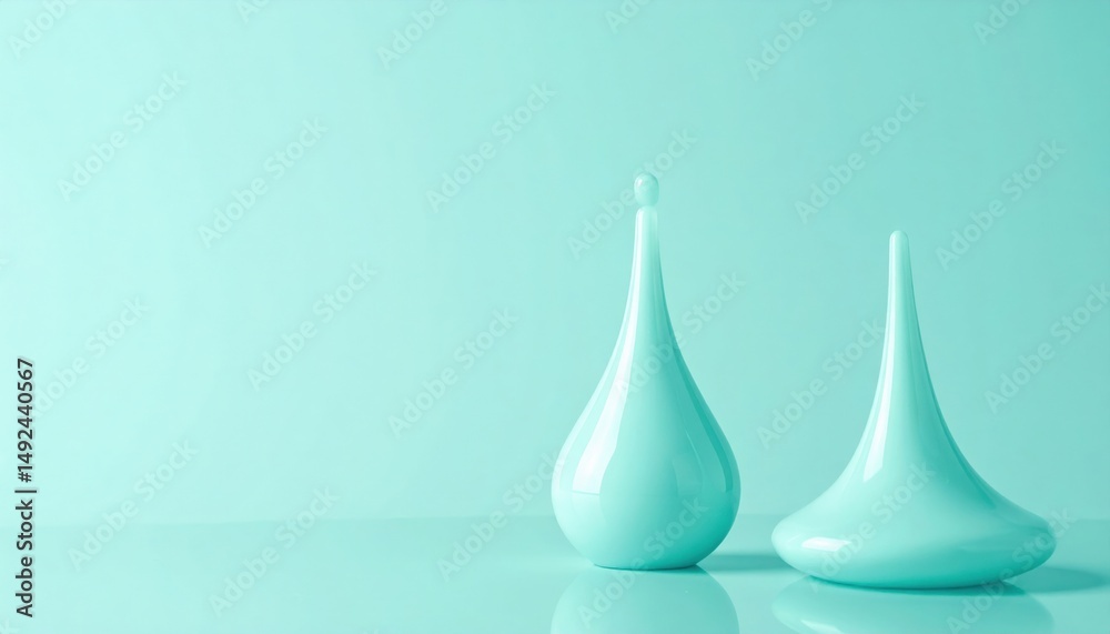 Fototapeta premium Artistic teardrop sculptures modern studio visual art minimalist close-up creative aesthetics