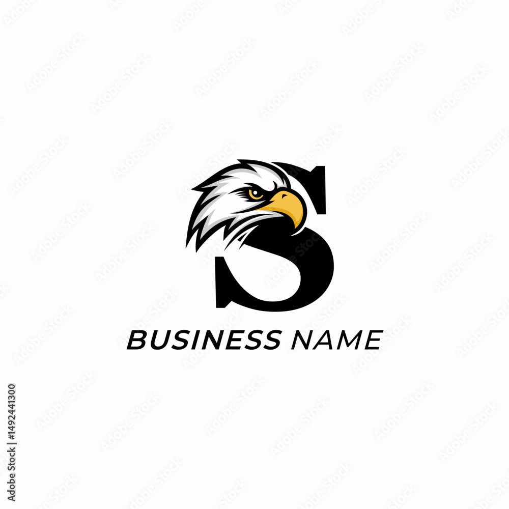 Obraz premium design logo combine letter S and head eagle