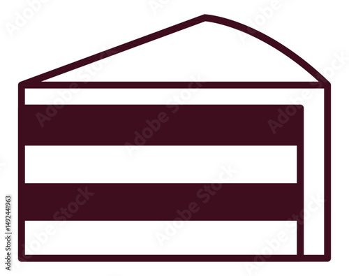 Delicious Chocolate Layer Cake Slice Illustration