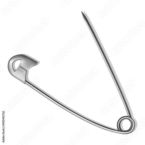 Close-up of a silver safety pin