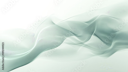 Abstract flowing shapes in pale green