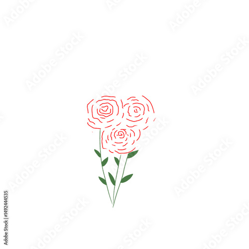 Red roses .