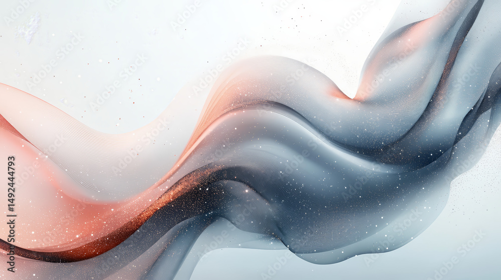 Obraz premium Abstract flowing shapes in soft, pastel tones