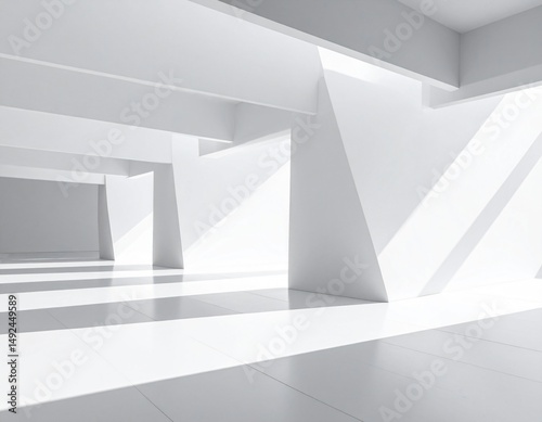 Simple Minimalist Liminal Space White Room Negative Space